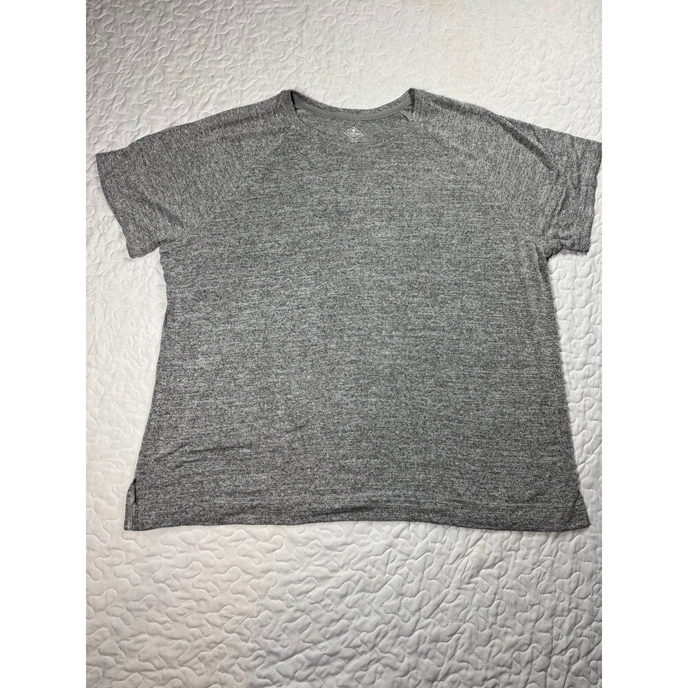 St. John’s Bay Heathered Grey Knit Crewneck Short Sleeve Tshirt size petite xl